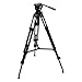 Magnus VT-4000 Anodized Aluminum Professional Video Tripod System with 2-Way Fluid Head, Extends to 59" Max Load 8.8 lb 65mm Half-Ball Mount Mid-Level Spreader. Plus Quick Release Plate, Pan Bar, Case