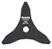 Produktbild Makita D-66036 3-Zahn-Schlagmesser 257 mm, Aufnahme 25,4 mm, Dickichtmesser aus Stahl, für bspw. verastete Sträucher, dünne Gehölzpflanzen, krautige Gräser, passend für Sensen und Freischneider
