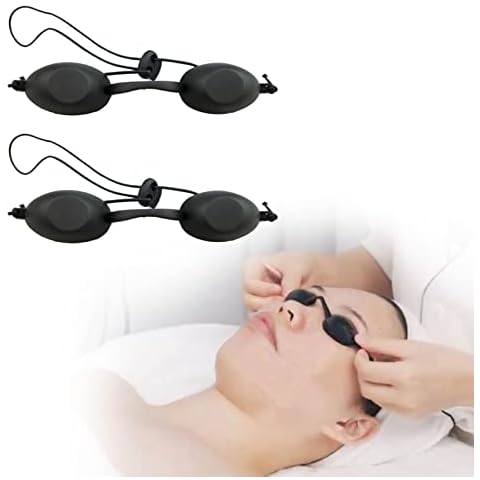 Tanning Goggles, IPL Eye Patch, 2 Pcs Solarium Safety Glasses for Light Therapy Sunbed Beauty Sunglasses IPL Treatment LED Light Therapy (Black) Cover