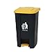 Kosz na śmieci na zewnątrz Rollout Heavy Duty Kołowrote Kosz/śmieci, Plastikowy Kosz na śmieci, Czarny, Dysponacja głośnomówiąca, Czarny + żółty Kosz na śmieci (Size : 100L)