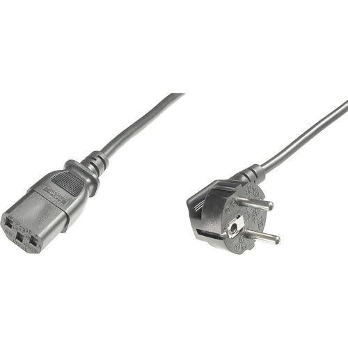 DIGITUS Cavo di collegamento alla rete - 2,5 m - CEE 7/7 (Tipo-F) 90° a C13 - spina/presa - H05VV-F3G - 1,0 mm² - Cavo di alimentazione