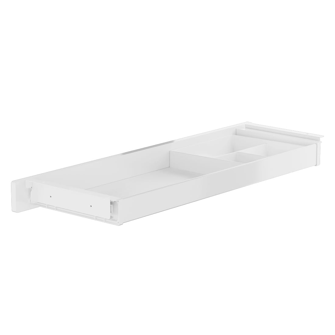 Spacetronik Cassetto sotto scrivania bianco, cassetto sottopiano con 5 scomparti, robusto cassetto inferiore, 718 x 230 x 61 mm, portata 5 kg, per ufficio, home office