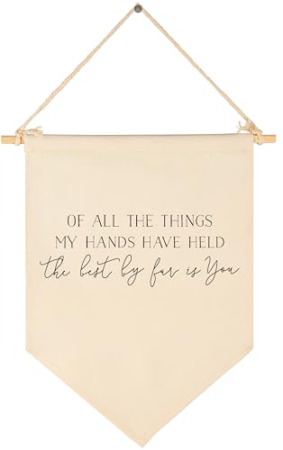Decorazione da parete con scritta in inglese "of all the things my hands have held-sign above crib-flag, regalo per neonati e ragazze, in tela, da appendere, decorazione da parete, regali per asilo
