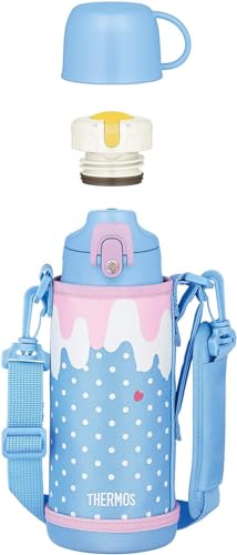 サーモス 水筒 真空断熱 2ウェイボトル 0.8L ブルーピンク 直飲み コップ付き 子供用 FJJ-801WF