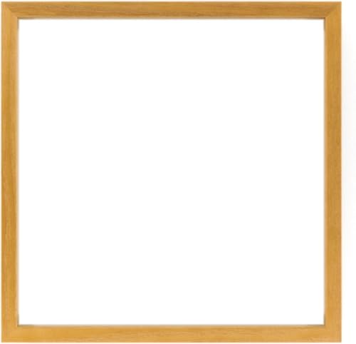 正方形額縁 アクリル仕様 木製 L型 壁用フック付 (木地, 25角)