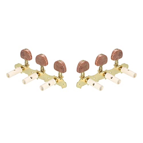PATIKIL Classical Guitar String Tuners Keys Machine Heads Tuning Pegs 1 Left 1 Right, Brown Buttons, 1 Set - Image 4