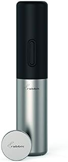 Rabbit Electric Bottle Opener with Foil Cutter In Gift Box, Battery Powered, Black and Silver, 5 x 5 x 26 cm