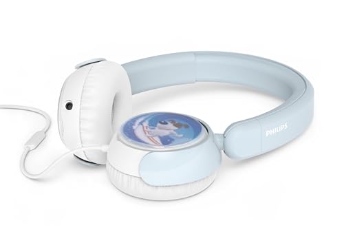 Philips K2000 Lightweight On-Ear Wired Kids Headphones - Built-in Mic, Safe Volume Limited, Audio Sharing, Foldable, Durable & Customizable, Blue