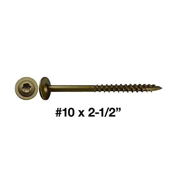 #10 x 6,4 cm runde Unterlegscheibe (modifizierte Traversen) Kopf Torx/Sternantrieb Kopf Holzschraube (2,3 kg - 395… – Bild 5