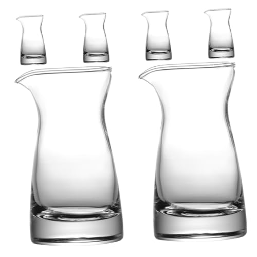 FELTECHELECTR Modern Glass Milk Creamer Pitcher 80ml Set of 6 Pourer for Kitchen Stylish Serving Jug for Coffee Milk Sauces