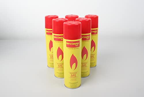 Preisvergleich Produktbild Campingman 6 x Universal Feuerzeuggas Nachfüllgas für Feuerzeuge 300 ml