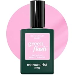 Manucurist Green Flash Candy Neon Pink LED Gel Nail Polish | LED Gel Polish & Semi-Permanent Nail Varnish, UV Nail Lamp - 12-Free, Bio-Sourced, Vegan, Made in France, 0.5 fl oz