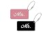 Elegant Mr Mrs Luggage Tags for Weddings & Bridal Shower Gifts Metal Finish (Pink & Black, 1 Mr. & 1 Mrs.)