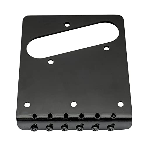 Musiclily Guitar Telecaster Bridge Assembly With 6 Saddles For Fender Tele,Black #TOP2