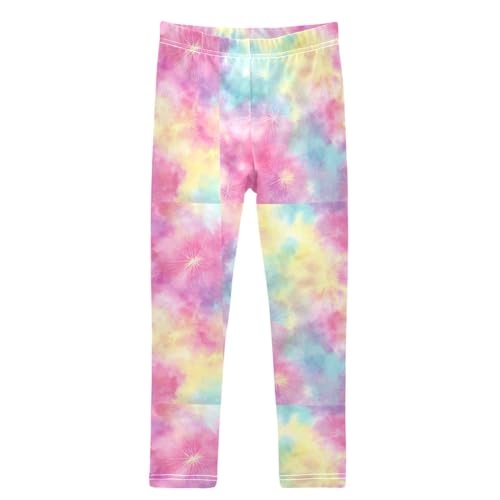 Tie Dye Rainbow Colors Girls Leggings Kids Yoga Pants Dance Active Tights 4T