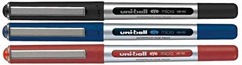 uni-ball EYE MICRO UB-150 MIXED PACK OF 3 [1 x Black, 1 x Blue, 1 x Red]