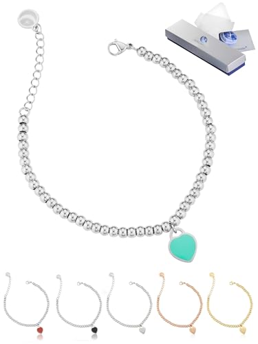 inSCINTILLE Pulsera Colgante Corazón de Acero Inoxidable para Muj...