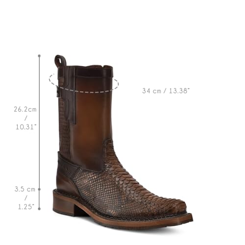 Cuadra Men's Boot in Genuine Python Leather Honey 1J2VPH2