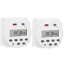 2Pcs Timer Switch, CN101A, DC/AC 24V 16Amp, Digital LCD Power Programmable Timer Time Relay Switch, Supports 28 Scheduled Times Daily or Weekly 2