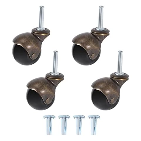 Pyatofyy Wheels 38mm, Ball Castors with Metal Sockets, Replacement Vintage Antique Swivel Wheel for Furniture,Sofa,Chair,Cabinet (4 Pack) Cover