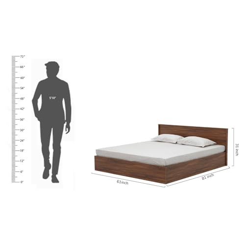 Image of Royaloak Taurian Queen Size Bed with Box Storage | Engineered Wood with Melamine Finish | Strong Base | Durable and Long Lasting | Modern Design