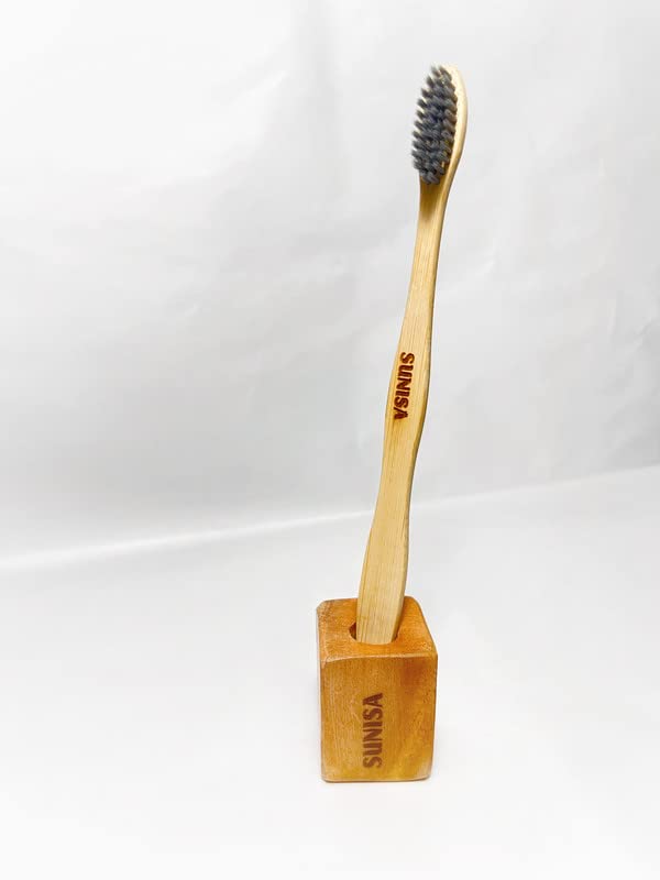 SUNISA Bamboo Toothbrush with Activated Charcoal Soft Dual Layer Bristles|No Paint Anti-bacterial and Eco-friendly|Pack of 1 (B0C62BMQ22) Amazon Price History, Amazon Price Tracker