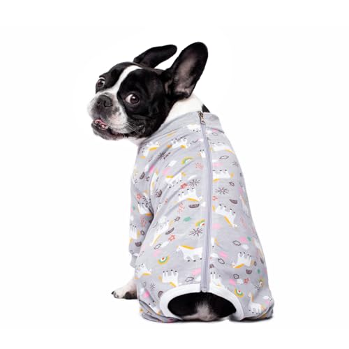 BT Bear Small Dog Clothes, Soft Cotton Puppy Pajamas PJS, Cute Dog Sleeping Clothes, Grey Horse M, Medium - Image 2