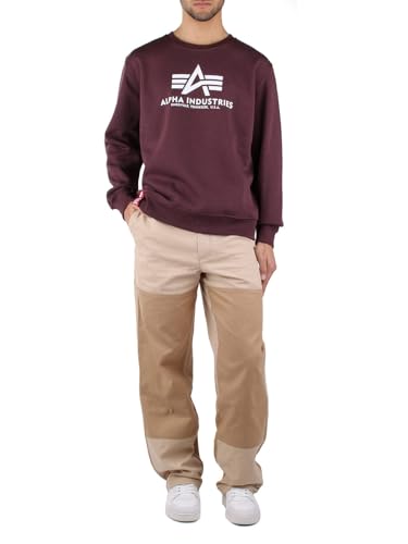 Alpha Industries Basic Sweater Sweatshirt für Herren Deep Maroon – Ansicht 5