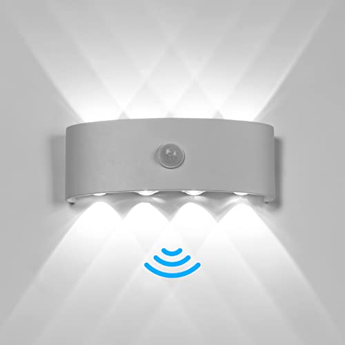 Midore Wandleuchte mit Bewegungsmelder 8W IP65 LED Außenlampe Sensor Modern Aussenleuchte Aluminium Acryl Wandleuchte für Terrasse, Garten, Korridor Wandleuchte 3000K Cover