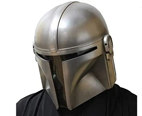 Medeltida mandaloriansk hjälm Boba Fett hjälm riddare pansarhjälm historisk bärbar kostym hjälm återskapande LARP cosplay krigarhjälm halloween kostym