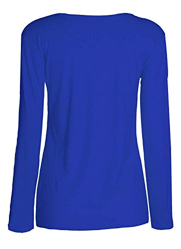 Loxdonz Girls Plain Long Sleeve Scoop Neck T-Shirt Top Kids Basic Stretchy Top2