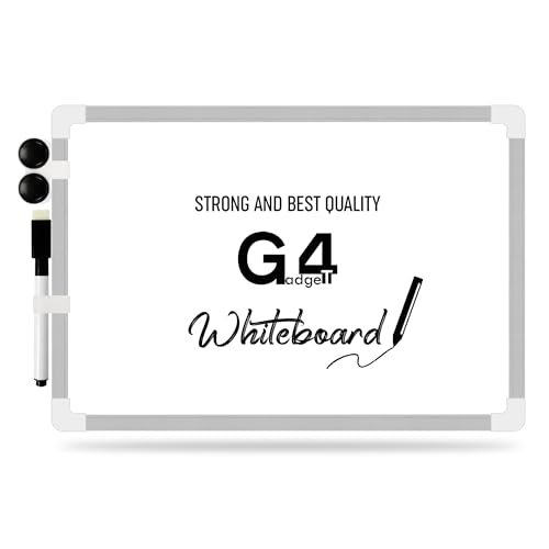 G4GADGET A3 Magnetic Whiteboard 30x40cm Double Sided Dry Erase Small White Board with 1 Marker & 2 Magnets Desktop Writing Board for Office School Home Teachers & Kids