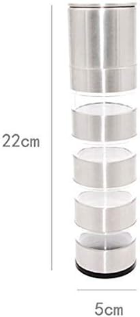 Stainless Steel Condiment Pot Set Stainless Steel Spice Jars Outdoor BBQ Picnic Sauce Bottle Set Stainless Steel Seasoning Box Transparent Plastic Solid Camping Cooking S