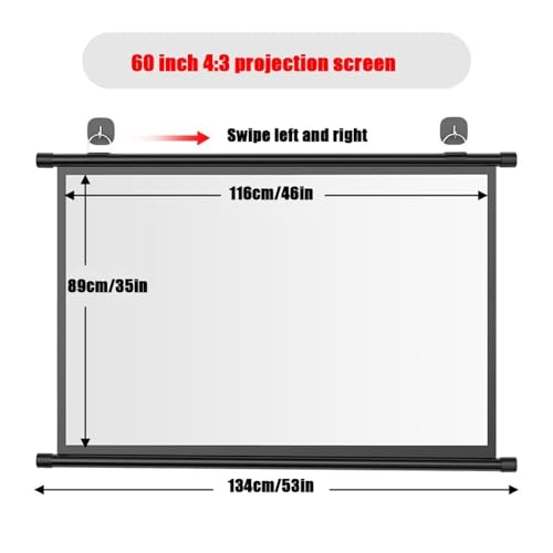 Pantalla de proyección manual para pared 60 pulgadas 4:3 miniatura 7