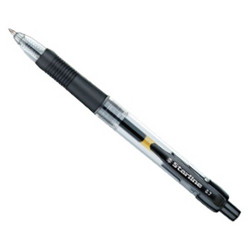 Stylo bille rétractable encre gel noir sans bavure pointe fine 0.7