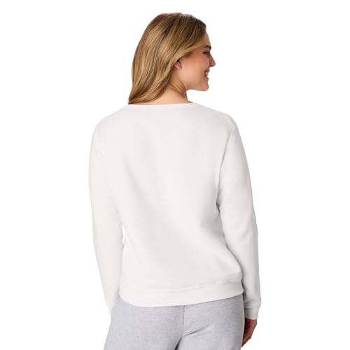 Hanes Women's EcoSmart Crewneck Sweatshirt, White, X Large - Thumbnail 3