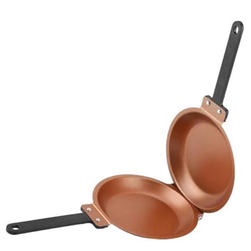 Giwnhvx Sartén plegable mexicana antiadherente de doble cara para desayuno, color dorado