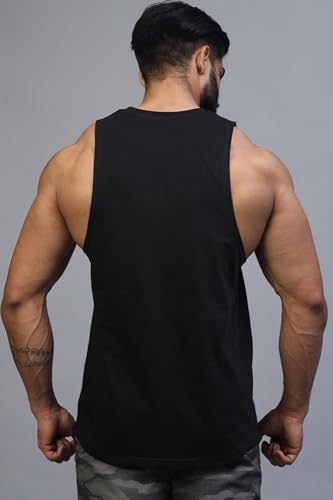 Image of JUARI BE A GENTLEMAN Men's Supper Combed Narrow Shoulder Gold Finish Sleeveless Deep Arm Cut Cotton Vest