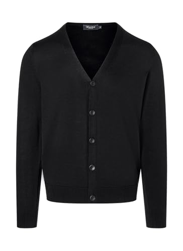Cardigan Maerz 590800_595 58 Noir XXXX-Large Homme en maille fine