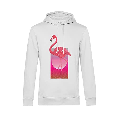Sweat à capuche retro flamant rose avec grand confort thermique et imprimé durable