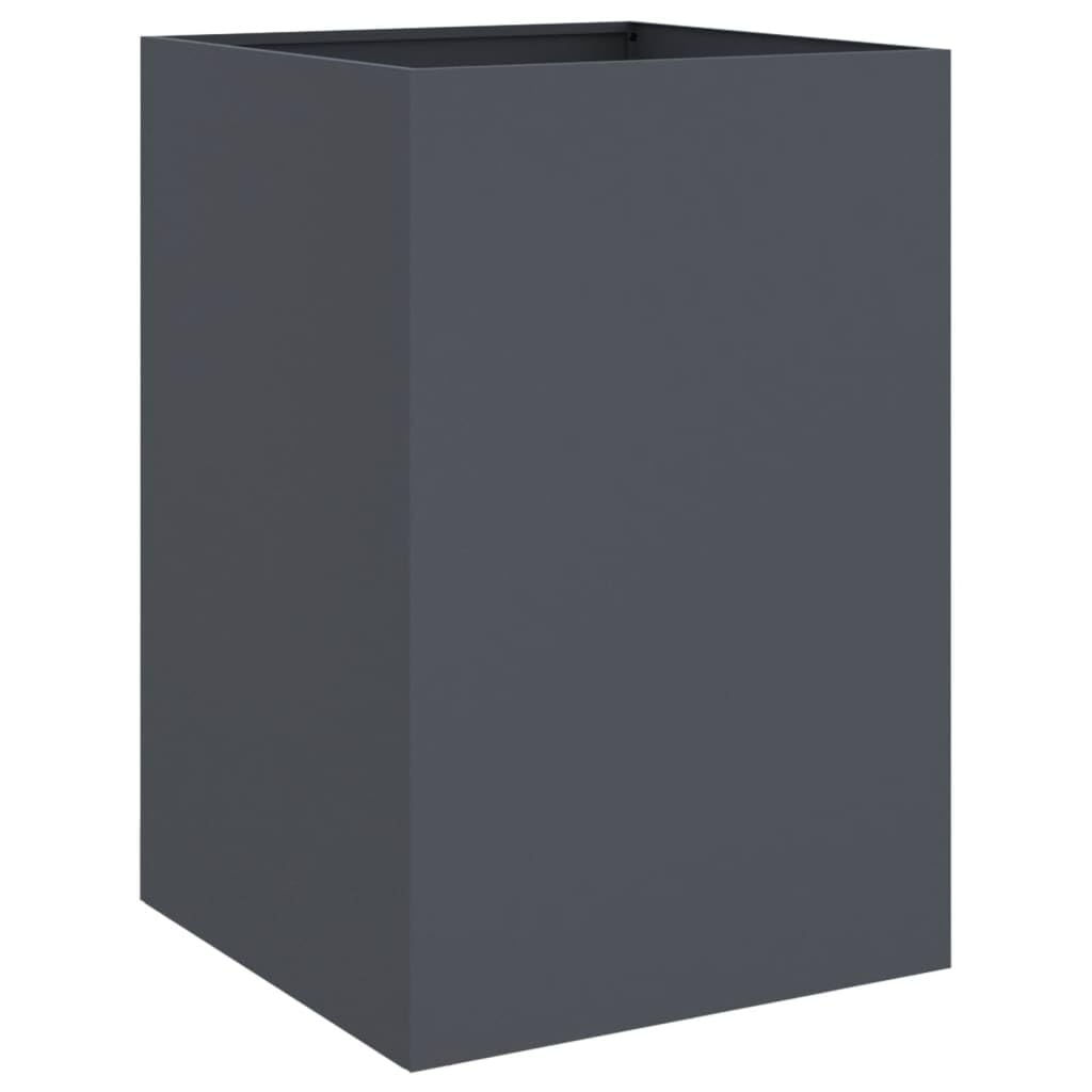 Vidaxl Steel/Anthracite Cold-Rolled Planter - Rectangular Flower Box For Outdoor/Garden/Balcony/Patio, Sturdy Frame, 52X48x75cm