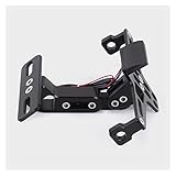 - Material: Alúmio. Zhong Ying Universal CNC Soporte de Montaje de la Placa de matrícula Trasero de la Motocicleta de Aluminio con Blanco LED Luz (Color : Black)