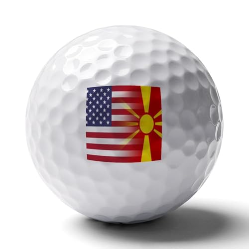 U.S.A Macedonia Flag Logo Golf Balls Personalized Ball Custom for Men Women Boyfriend Husband