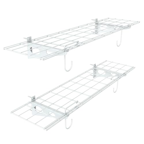 WALMANN Paquete de 2 estantes de pared para garaje, 1 x 4 pies/12 x 48 pulgadas, estantes de almacenamiento montados en la pared para garaje, estantes flotantes resistentes, soporta hasta 220 libras