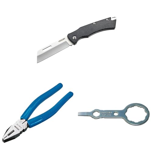 【セット買い】ホーザン(HOZAN) 電工ナイフ ステンレス替刃式で長く付き合える電工ナイフ サビに強いステンレス材質 Z-680 + ホーザン(HOZAN) ペンチ 汎用性の高い万能ペンチ 電気工事士技能試験に P-43-175 + ホーザン(HOZAN