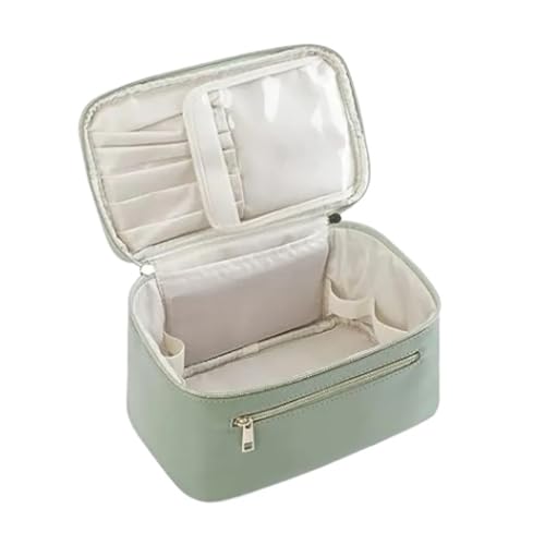 Trousse de maquillage portable pour voyage et déplacements en cuir PU
