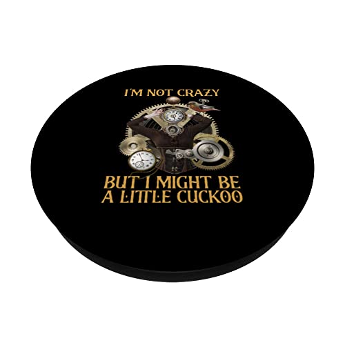 I Might Be A Little Cuckoo Animal Bird Cuckoo PopSockets Swappable PopGrip, Black - Image 2