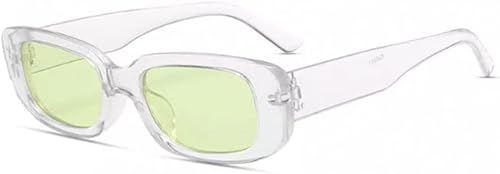 ORA - Lentes de sol rectangulares para mujer, lentes de sol Y2K para mujer, de moda, retro, 2000, cuadrados, 90, gafas de sol rave