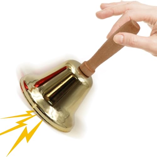 Mwqpgyh Campanas decorativas | Campanas rústicas con mango de madera | Sonajero de metal tradicional para mesa tienda fiesta casa de campo lugar de trabajo chimenea