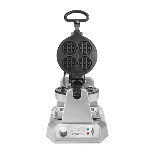 Waring Commercial WMB400X Single Mini Belgian Waffle Maker w/Cast Aluminum Grids 120V, 1200W 5-15 Phase Plug